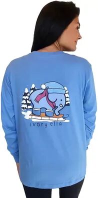 IVORY ELLA Juniors' IVORY ELLA Snow Day Long Sleeve T-Shirt, Girl's, Size: Large, Blue