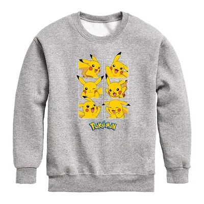 Licensed Character Boys 8-20 Pokemon Pikachu Grid Sweatshirt, Boy's, Size: Medium, Med Grey