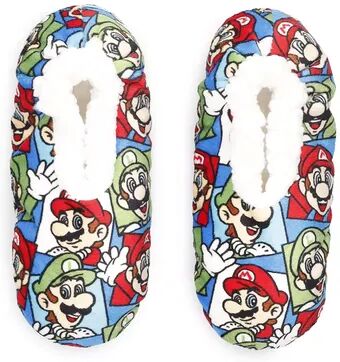 Licensed Character Boys 4-20 Nintendo's Super Mario Fuzzy Babba Slipper Socks, Boy's, Size: Small-Medium, Blue