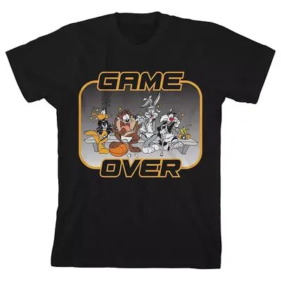 Licensed Character Boys 8-20 Space Jam 1996 Game Over Graphic Tee, Boy's, Size: Small, Black