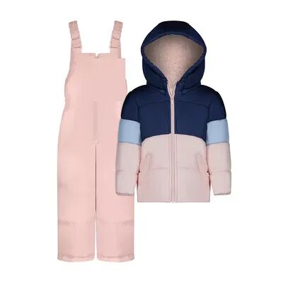 Carter's Baby Girl Carters Colorblock 2-Piece Snowsuit, Girl's, Size: 12 Months, Light Pink