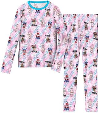 Cuddl Duds Girls 7-16 LOL Surprise Stretch 2-Piece Base Layer Set, Girl's, Size: 4-5, Light Pink