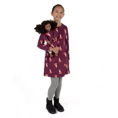 Leveret Girls & Doll Cotton Dress Fox 14 Year, Girl's, Size: 8, Brt Red
