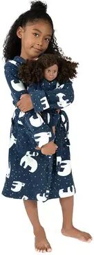 Leveret Girls & Doll Fleece Hooded Robe Polar Bear 3 Year, Girl's, Size: 12