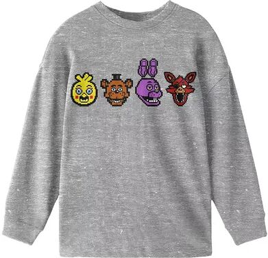 Licensed Character Boys 8-20 Five Nights At Freddy's Long-Sleeve Tee, Boy's, Size: Small, Grey