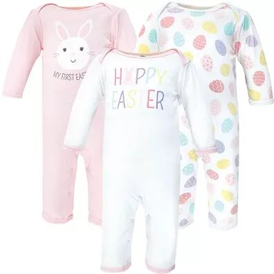 Hudson Baby Infant Girl Cotton Coveralls, Happy Easter, Infant Girl's, Size: 6-9 Months, Med Pink