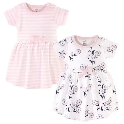 Touched by Nature Baby and Toddler Girl Organic Cotton Short-Sleeve Dresses 2pk, Wild Flowers, Toddler Girl's, Size: 3-6 Months, Med Pink