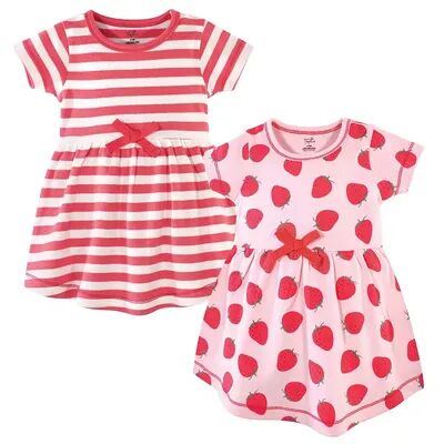Touched by Nature Baby and Toddler Girl Organic Cotton Short-Sleeve Dresses 2pk, Strawberries, 12-18 Months, Toddler Girl's, Size: 3T, Brt Red