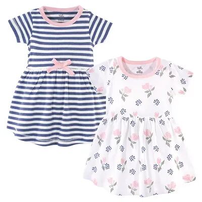 Touched by Nature Baby and Toddler Girl Organic Cotton Short-Sleeve Dresses 2pk, Rose and Berries, Toddler Girl's, Size: 4T, Brt Blue