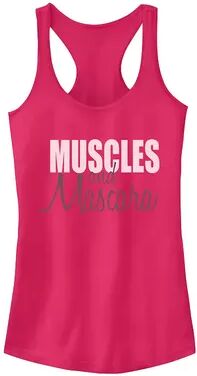 Unbranded Juniors' Chin-Up Muscles And Mascara Racerback Tank, Girl's, Size: XL, Pink