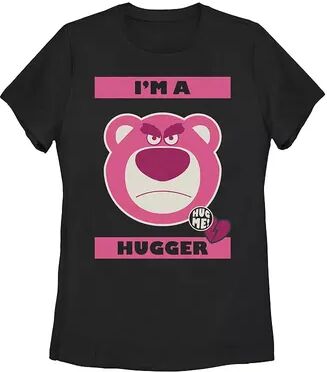 Licensed Character Juniors' Disney Pixar Toy Story Lotso Bear Grumpy Hugger Tee, Girl's, Size: Large, Black