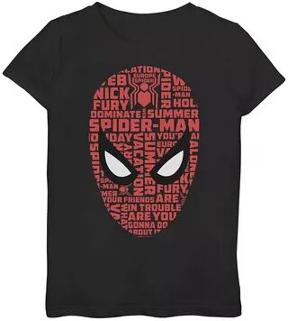 Licensed Character Girls 7-16 Marvel Spider-Man Far From Home Mask Build Up Fill Tee, Girl's, Size: XL, Black