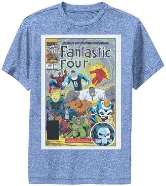 Licensed Character Boys 8-20 Marvel D23 Exclusive Fantastic Four Vintage Comic Book Cover Performance Graphic Tee, Boy's, Size: XL, Med Blue