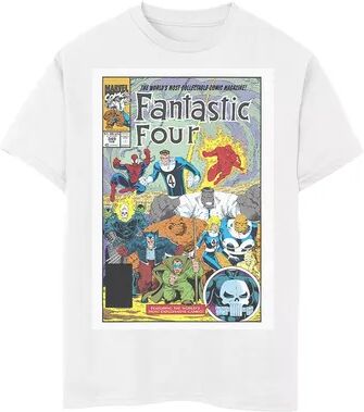 Marvel Boys 8-20 Marvel D23 Exclusive Fantastic Four Vintage Comic Book Cover Graphic Tee, Boy's, Size: Small, White