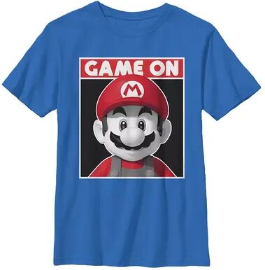 Licensed Character Boys 8-20 Nintendo Super Mario Game On Box Portrait Graphic Tee, Boy's, Size: XL, Blue