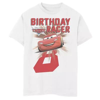 Disney / Pixar Cars Boys 8-20 8th Birthday Racer McQueen Graphic Tee, Boy's, Size: XL, White