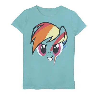 Licensed Character Girls 7-16 My Little Pony: Friendship Is Magic Rainbow Dash Big Face Graphic Tee, Girl's, Size: XL, Blue