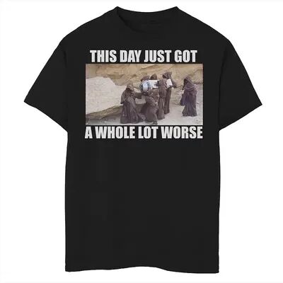 Star Wars Boys 8-20 Star Wars This Day Just Got A Whole Lot Worse Graphic Tee, Boy's, Size: XL, Black
