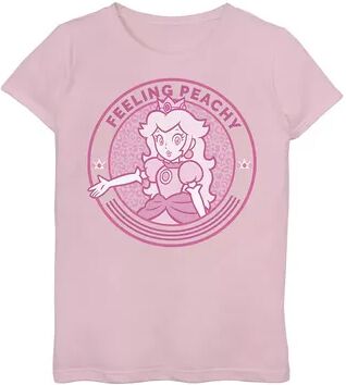 Licensed Character Girls 7-16 Super Mario Princess Peach Feeling Peachy Cheetah Print Graphic Tee, Girl's, Size: Medium, Pink