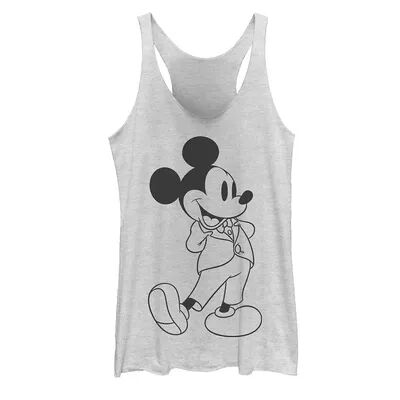 Licensed Character Juniors' Disney Mickey Mouse Formal Outfit Tank, Girl's, Size: XXL, White