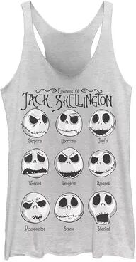 Licensed Character Juniors' Disney The Nightmare Before Christmas Emotional Jack Tank, Girl's, Size: Medium, White