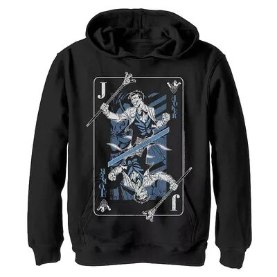 Licensed Character Boys 8-20 Batman The Joker Playing Card Graphic Fleece Hoodie, Boy's, Size: XL, Black