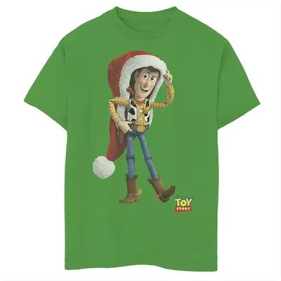 Disney / Pixar's Toy Story Boys 8-20 Woody Over Sized Santa Hat Graphic Tee, Boy's, Size: Large, Med Green