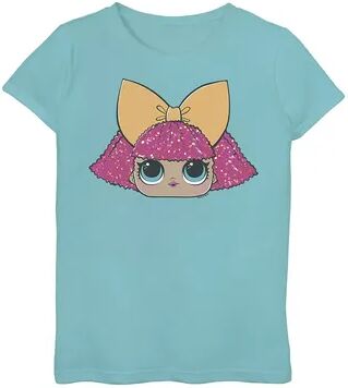 Licensed Character Girls 7-16 L.O.L. Surprise! Glitter Queen Big Face Graphic Tee, Girl's, Size: Large, Blue