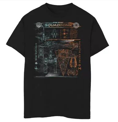 Star Wars Boys 8-20 Star Wars: Squadrons New Republic Galactic Empire Ships Graphic Tee, Boy's, Size: Medium, Black