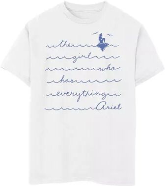 Disney s The Little Mermaid Boys 8-20 Ariel The Girl Who Has Everything Graphic Tee, Boy's, Size: Large, White