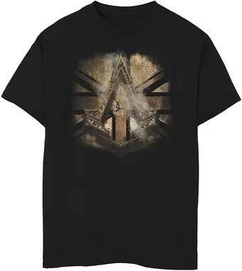 Licensed Character Boys 8-20 Assassin's Creed Syndicate Coin And Flag Graphic Tee, Boy's, Size: Large, Black