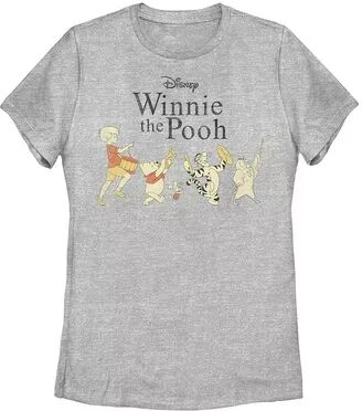 Disney Juniors' Disney Winnie The Pooh Character Lineup Graphic Tee, Girl's, Size: Medium, Grey