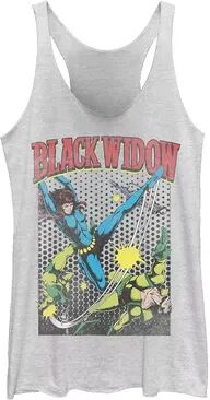 Licensed Character Juniors' Marvel Black Widow Classic Retro Comic Swing Graphic Tank, Girl's, Size: XL, White