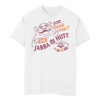 Licensed Character Boys 8-20 Star Wars Jabba The Hutt Need A Quick Loan Tee, Boy's, Size: Small, White