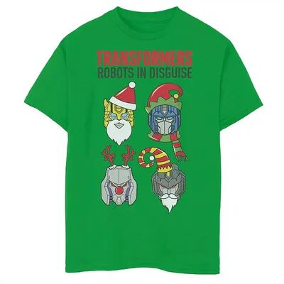 Licensed Character Boys 8-20 Transformers Christmas Robots In Disguise Tee, Boy's, Size: Medium, Green