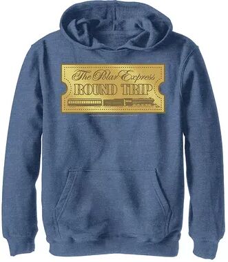 Licensed Character Boys 8-20 The Polar Express Round Trip Ticket Hoodie, Boy's, Size: Large, Blue