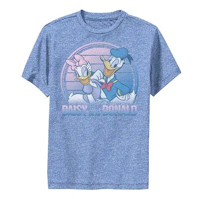 Disney s Mickey Mouse & Friends Boys 8-20 Donald And Daisy Lined Portrait Performance Graphic Tee, Boy's, Size: XL, Blue