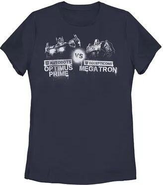 Licensed Character Juniors' Transformers: War For Cybertron Optimus Prime Vs. Megatron Tee, Girl's, Size: Medium, Blue