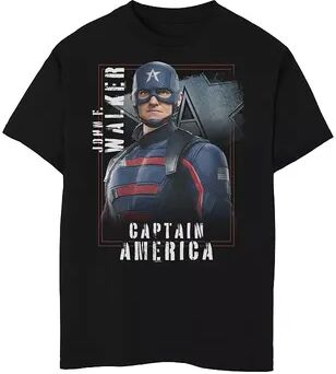 Licensed Character Boys 8-20 Marvel Falcon And The Winter Soldier Walker Captain America Tee, Boy's, Size: Medium, Black