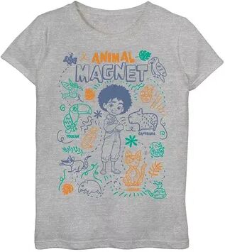 Disney s Encanto Girls 7-16 Animal Magnet Line Art Collage Graphic Tee, Girl's, Size: Small, Med Grey