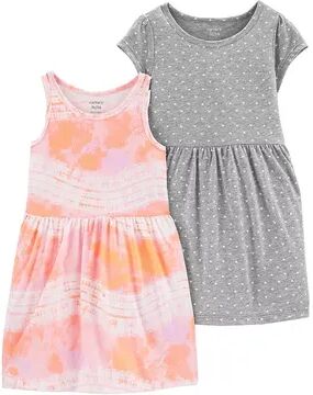 Carter's Toddler Girl Carter's 2-Pack Printed Dresses, Toddler Girl's, Size: 4T, Pink Gray