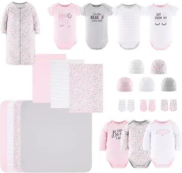 The Peanutshell Baby Girl The Peanutshell 23-Piece Pink Floral Ditsy Gift Set, 0-3 Months