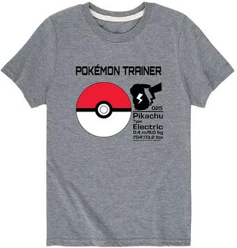 Licensed Character Boys 8-20 Pokemon Pokeball Trainer Graphic Tee, Boy's, Size: XL, Med Grey