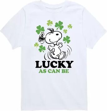 Licensed Character Boys 8-20 Peanuts Lucky As Can Be Graphic Tee, Boy's, Size: Small, White