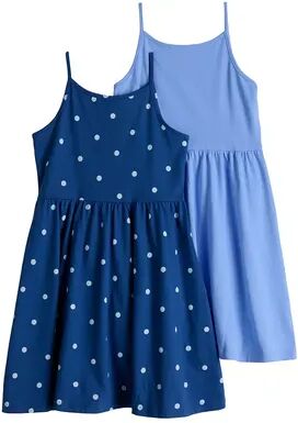 Jumping Beans Girls 4-12 Jumping Beans 2-Pack Spaghetti Strap Tank Dresses, Girl's, Size: 6, Med Blue