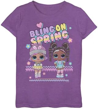 Licensed Character Girls 7-16 LOL Surprise Bling On Spring With Chick-A-Dee And Bunny Hun Graphic Tee, Girl's, Size: Large, Purple