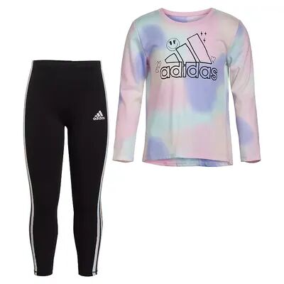 adidas Girls 4-6x adidas Long-Sleeve Swing Tee & Leggings Set, Girl's, Size: 5, Light Pink