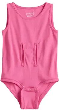 Jumping Beans Baby Girl Jumping Beans Adaptive Easy Dressing & Abdominal Access Sleeveless Romper, Infant Girl's, Size: Newborn, Med Pink