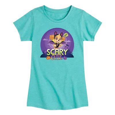 Licensed Character Girls 7-16 Paw Patrol Skye Scary Cute Graphic Tee, Girl's, Size: Large (10/12), Turquoise/Blue