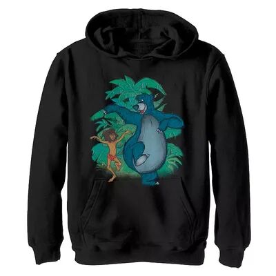 Disney s Jungle Book Boys 8-20 Mowgli And Baloo Dancing Hoodie, Boy's, Size: XL, Black